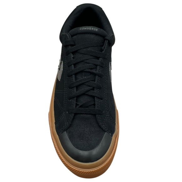 Converse Mens Suede Skate Sneakers Size 10.5 Black Gum Sole Sport Casual Lace up - Picture 3 of 11